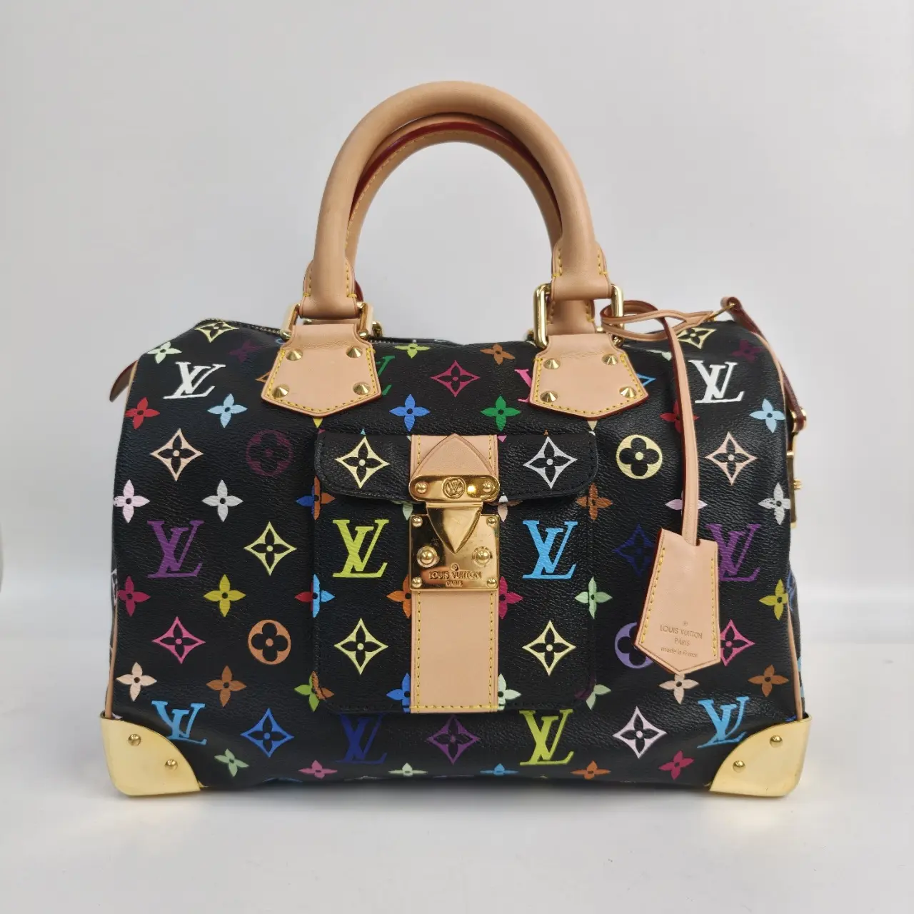 Pre-owned Louis Vuitton CANVAS Top Handle Bag x Takashi Murakami Monogram black Multicolor Speedy 30 XP01299 [BF 12Z]