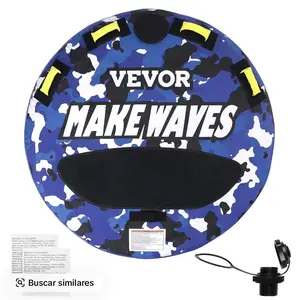 【SummerFinds】VEVOR Towable Tube for Boating, 340 lbs, 1-2 Riders Inflatable Boat Tubes and Towables, 51.8" Round Water Sport Towable Tube for Boat to Pull, Full Nylon Cover, EVA Grab Handles and Speed Safety Valve