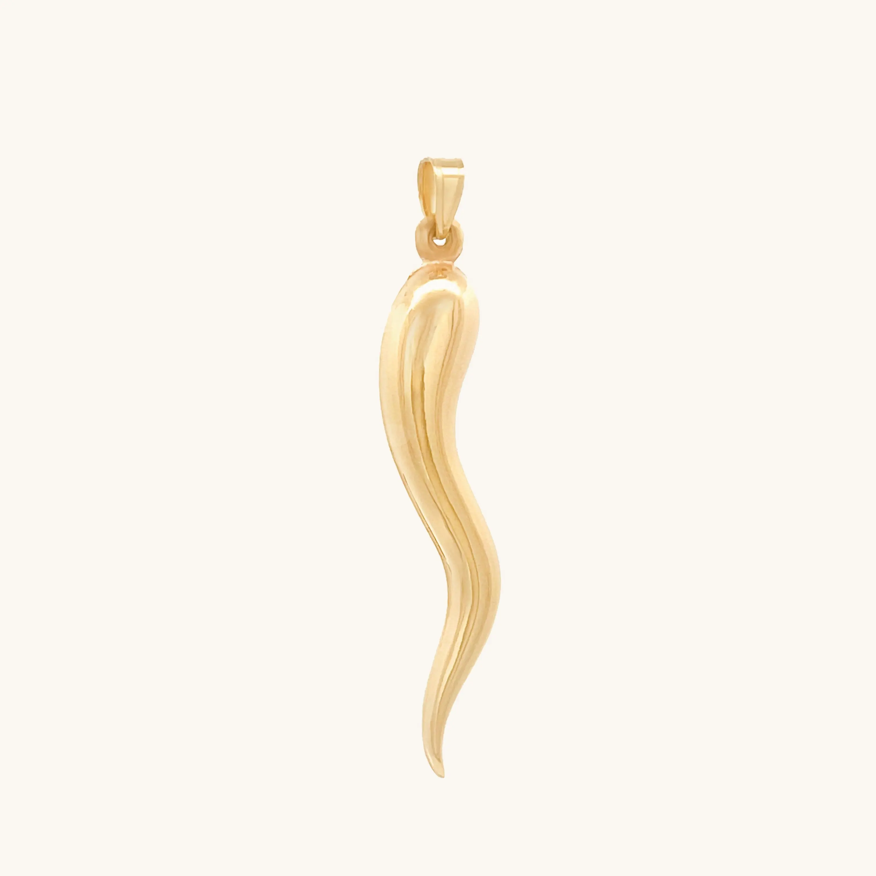 14K YELLOW GOLD ITALIAN HORN CHARM PENDANT
