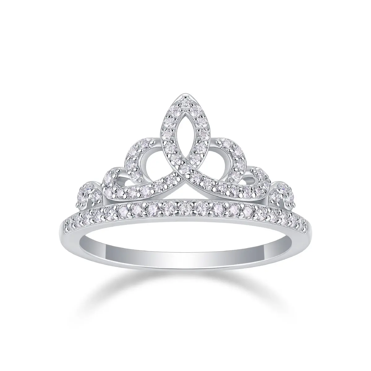 Princess Crown Moissanite Ring – Sterling Silver Royal Tiara Design | Zariah Gold™