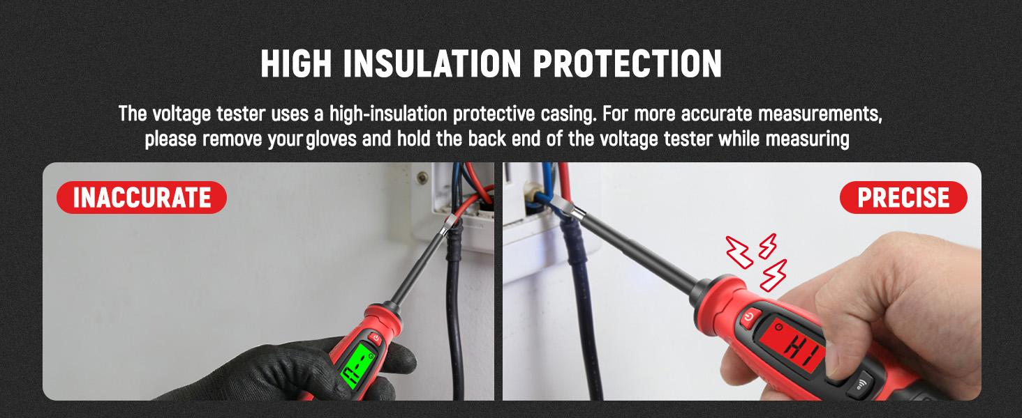 [Gift]KAIWEETS Voltage Tester with Screwdriver Function Non-Contact Detector Measures AC 3V to 500V LCD Screen Buzzer Alarm Wire Continuity Testing, KTS02