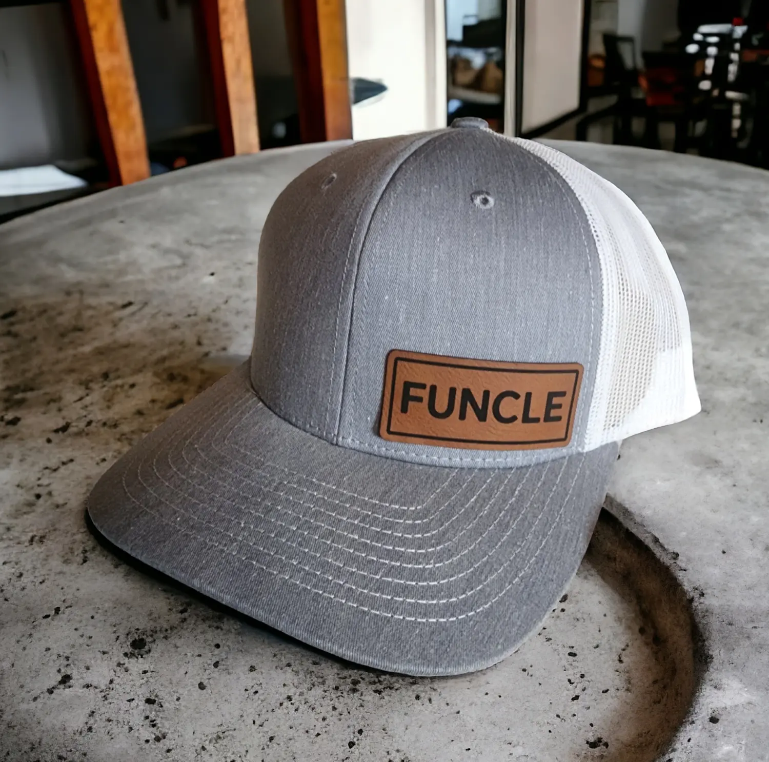 Traditional Baseball Cap with FUNCLE Leather Patch - Premium Quality, Durable Materials, Perfect Fit, Ideal for 'Uncle' Figures