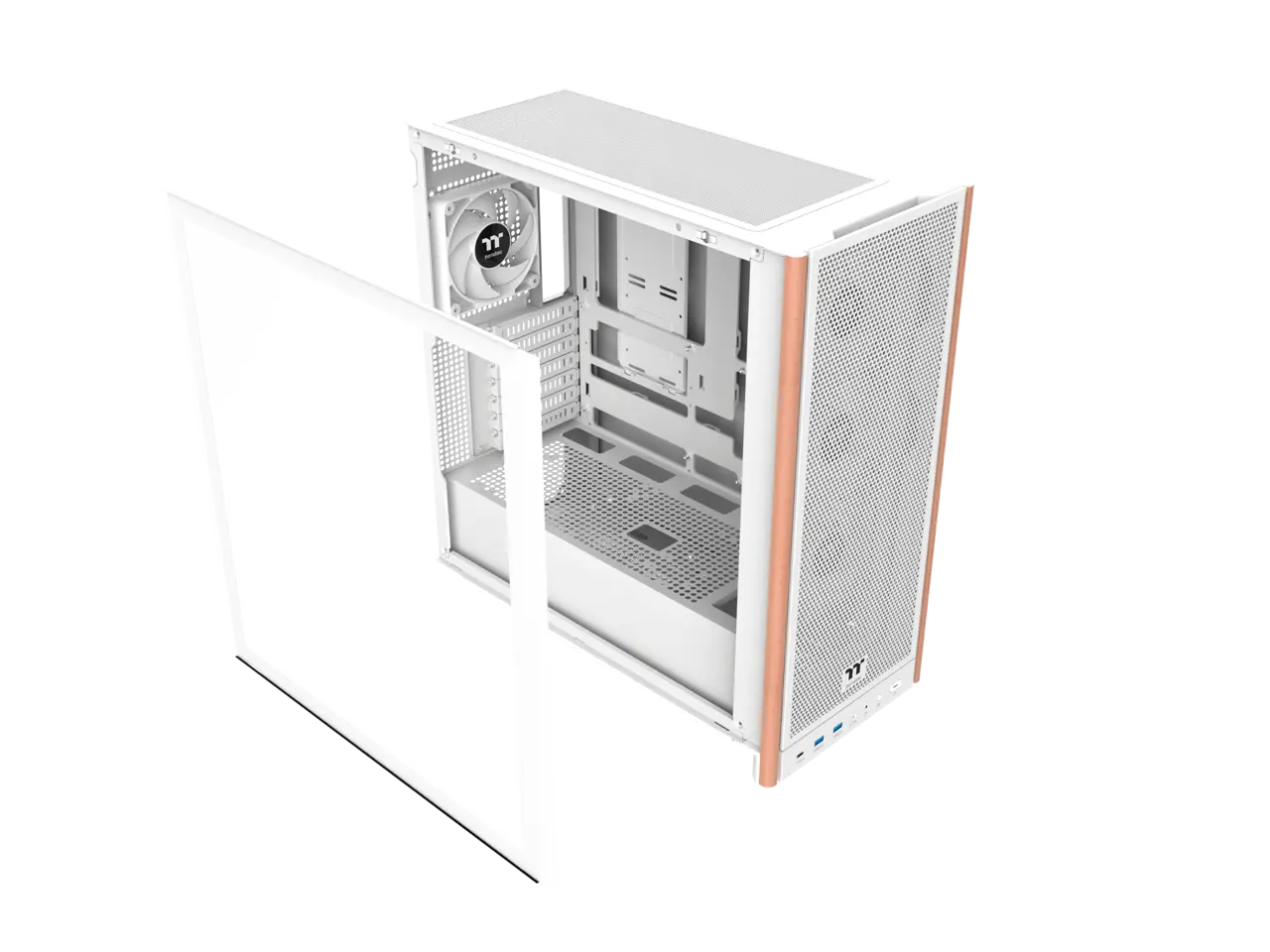Thermaltake S370 WS; Mid Tower Chassis; Wood Front Trim; 4x120mm CT120 PWM Fans Included; 360mm Radiator Support; 410mm GPU Clearance; 200mm Max PSU Length; 175mm Air Cooler Max Height; E-ATX/ATX/mATX/mITX; Hidden Connector Support
