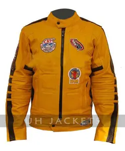 Kill Bill Mens Womens Uma Yellow Motorcycle Biker Leather Jacket