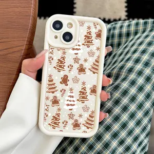 Christmas Tree Gingerbread Pattern Phone Case , Soft Silicone Tpu Protection and Shockproof For iPhone 17 16 15 Pro Max 14 16Pro 13 12 11 X Plus Air Mini