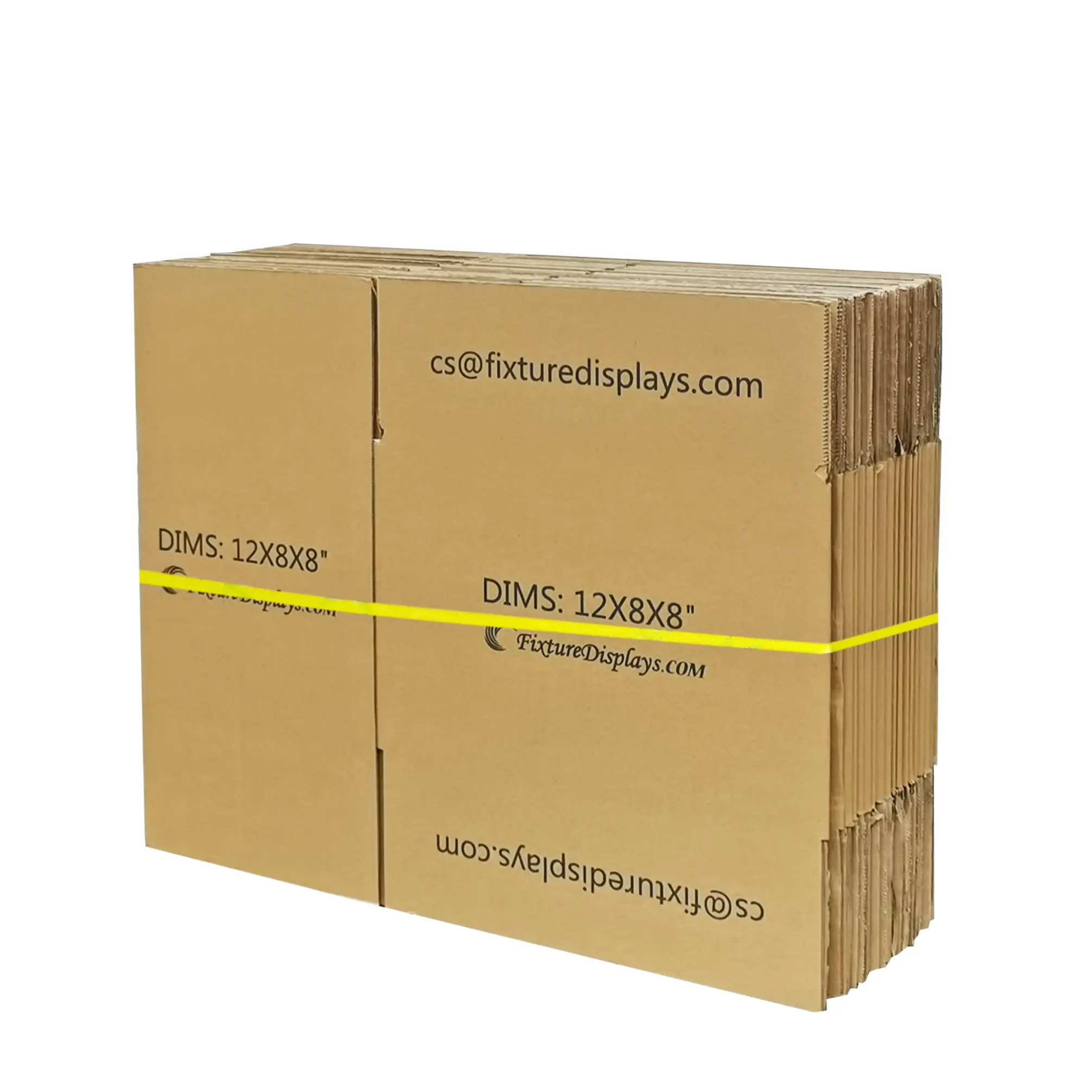 FixtureDisplays® 20 Pack 12 X 8 X 8" Printed Shipping Boxes, Singlewall B Flute Cardboard Box for Shipping, Mailing, Packaging and Storage, Custom Size & Print Welcome 12X8X8-20PK-NF