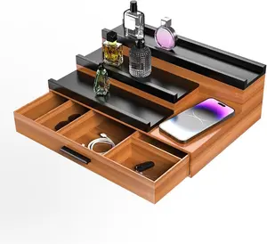 Cologne Organizer for Men - 3 Tier Cologne Stand Perfume Organizer,with Hidden Compartment Cologne Holder,Drawer Storage Display Risers,Perfume Organizer for Dresser,Great Gift for Man