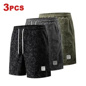 3-Pack – Men’s Summer Corduroy Casual Shorts, American Street Sporty Bermuda Shorts, Lightweight Breathable Summer Casual Pants, Soft Drapey Wrinkle-Resistant Fabric, Essential for Home Workouts, Suitable for Running, Fitness, and Daily Commuting, Gift