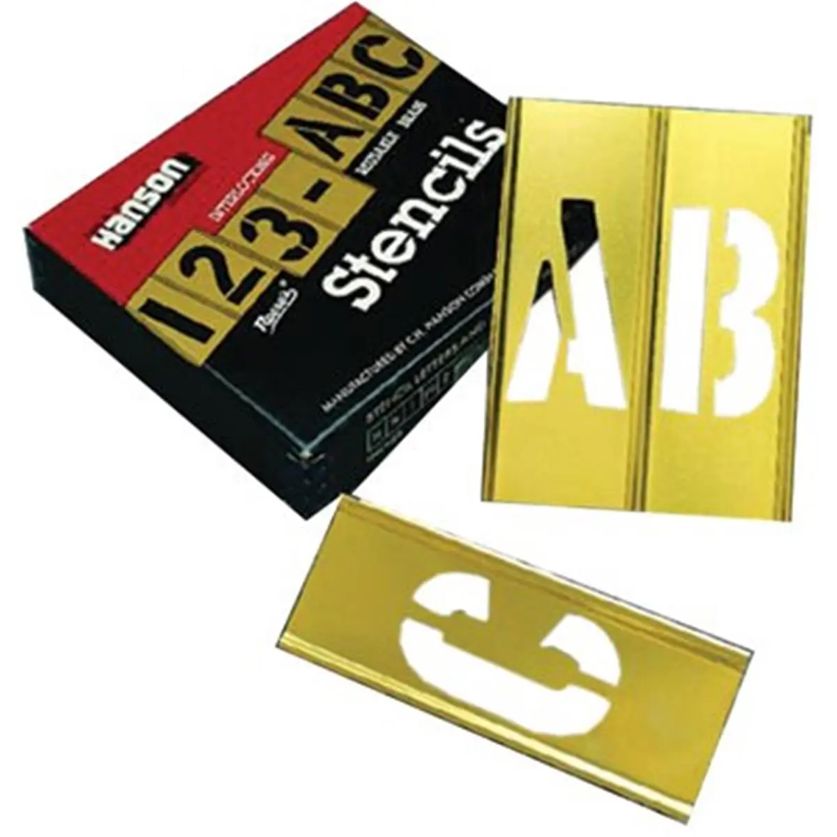 212 MAIN C.H. Hanson 337-10071 Legible Brass Stencil Letter & Number Set, Durable Stencils with Legible Print & Defined Character Size for Sports & Outdoor Cycling Equipment Marking