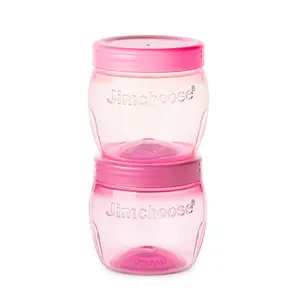 ANJUKE 350ml Meal Prep Container Set of 2 Pink Plastic Food Storage Containers with Lids, Airtight Leakproof  seal pot