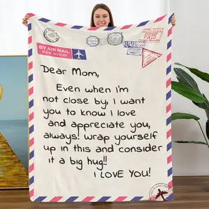 Best Gifts for Mom Birthday Valentines, Wrap Mom in Cozy Love-Warm Touching Blanket, I Love You Christmas Blanket to Mom Gifts from Daughter Son, Mom Throw Blanket