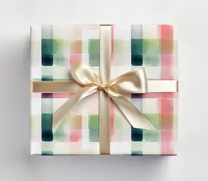 Watercolor Plaid Wrapping Paper Plaid Gift Wrap, Modern Plaid, Gingham Wrapping Paper, Modern Wrapping Paper Roll Plaid Gift Wrap Roll
