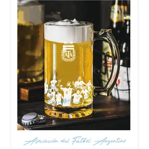 Official Argentina National Football Team Family Photo Memorial Beer Cup, Messi 10 Star Glass Cup, Gift for Fans, Support 2026 Usmnt