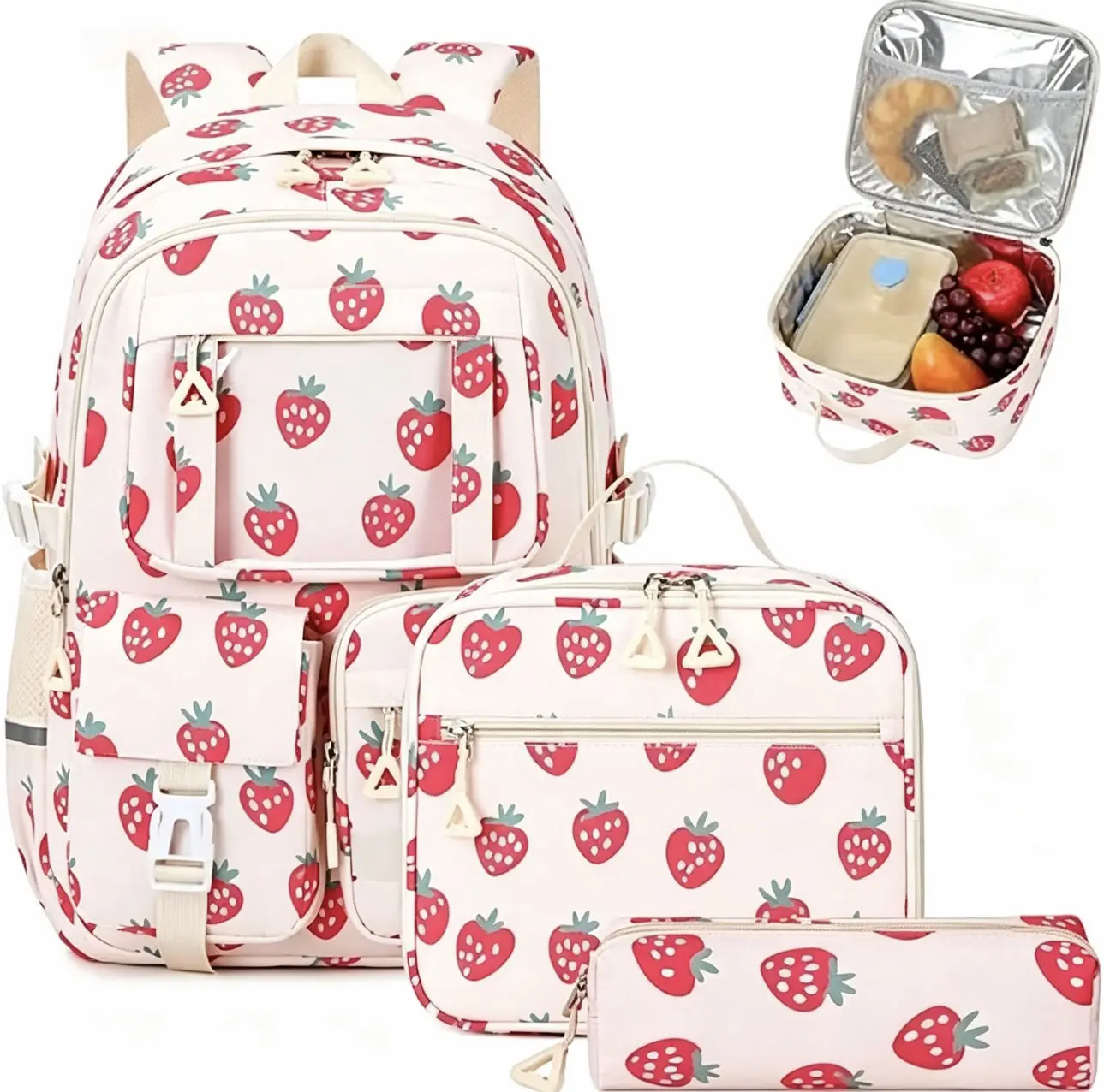 3PCS Waterproof Backpack for School,Oxford Cloth Bookbag Set with Lunch Box & Pencil Case,school bag for Elementary Middle High School,Back to School Gift,Birthday's Gift,back to school shopping,travel essentials