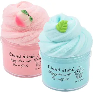 Cloud Slime Kit 2 Pack, Non-Sticky DIY Slime, Stress Relief Toy, ASMR Sensory Toys, Party Favors for Girl Boys 6 7 8 9 10 11 12(2 * 100ML)