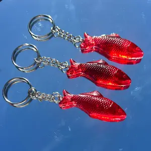 Candy Fish Keychain - Red Fish Lure Charm, Fun Unique Gift for Fishermen & Dad, Perfect Everyday Essentials, Handmade Resin Accessory