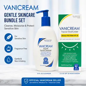 Vanicream Sensitive Skin Essentials Bundle – Gentle Facial Cleanser + SPF 30 Moisturizer