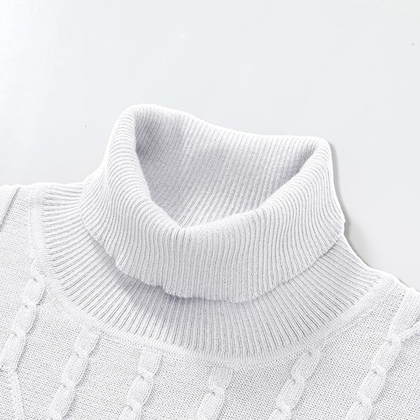 Men's winter long sleeved high neck knitted warm solid color base sweater for autumn and winter, trendy and versatile high street clothes for men