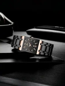 Men's Rectangle Watch, & Silver Tone, Analog Dial, Mineral Glass, Waterproof Design, Ideal Gift for Him