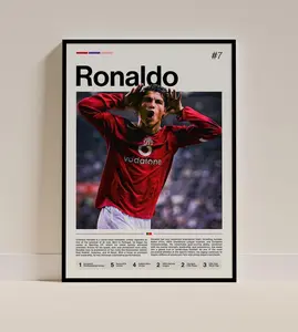 Cristiano Ronaldo Poster, Classic Football Legend Art Print, Exclusive Sports Wall Decor, Sophisticated Athlete Fan Gift, Unframed Print Only