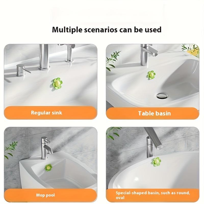 4pcs Silicone Sink Stoppers - Flower Shaped, High Quality Durable And Easy to Install, Sink Drain Plug Stopper for Kitchen And Bathroom Faucets, Washbasins - Prevents Overflow And Clogging, Decorative Sink Additions, Home Improvement