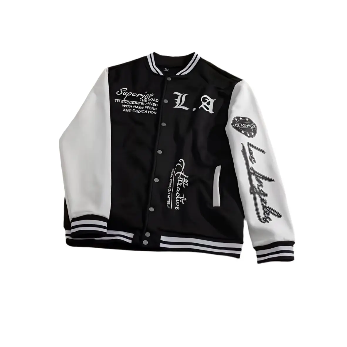 Baseball Uniform Jacket Street Men's Wear Casual Classic Breathable Black