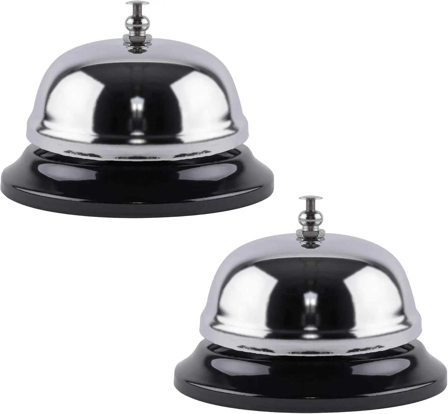 Call Bell 2-Pack - Classic Service Bell for Desk, Counter, or Reception 3.35", Gleaming Stainless Steel, -Resistant, for , Office, School