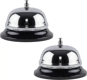 Call Bell 2-Pack - Classic Service Bell for Desk, Counter, or Reception 3.35", Gleaming Stainless Steel, -Resistant, for , Office, School