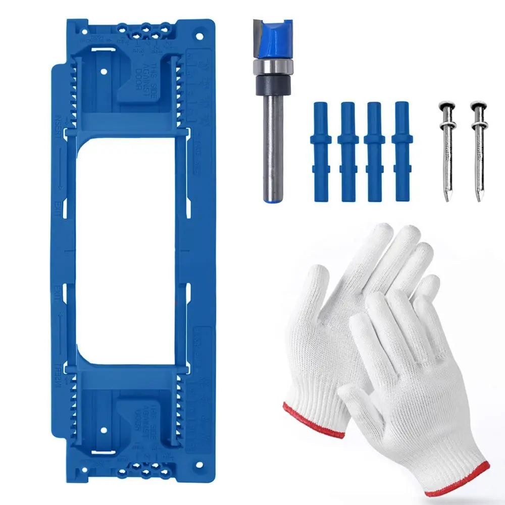 Door Hinge Router Template, Door Hinge Jig, Hinge Installation Tool, Power Tool Accessories for 8 Hinge Sizes, Door Hardware