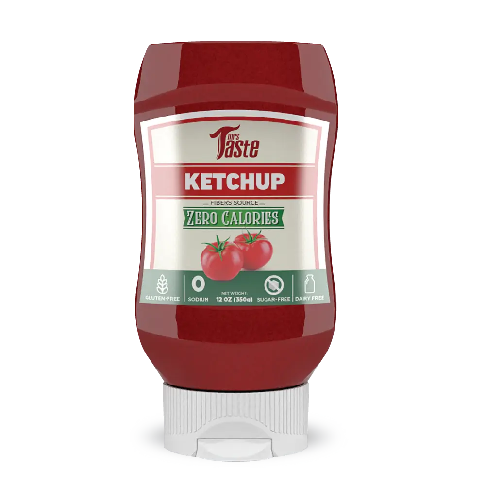 Mrs. Taste Ketchup No Sugar, No Calories, Zero Sodium - Rich Source of Fiber with Uncomplicated Flavor - Dip Sauce Flavor