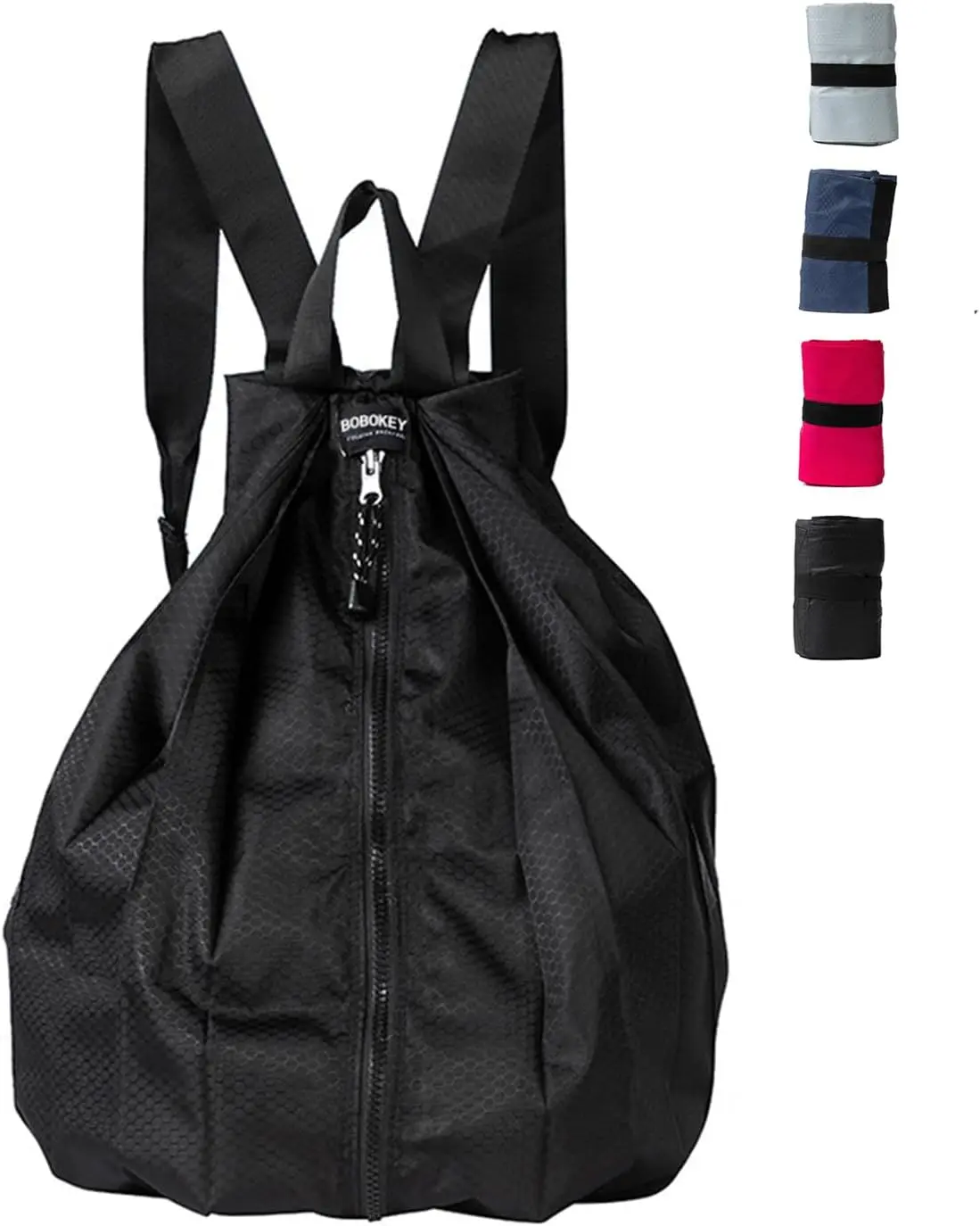 Unisex Minimalist Nylon Fabric Small Daypack - Foldable, Lightweight, Packable Backpack for Travel, Casual Use (Rose)