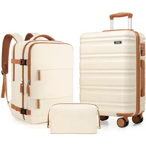 Miusse 3-Piece Luggage Set – 20” Carry-On Hard Shell Suitcase with Spinner Wheels, TSA Lock, Telescoping Handle, Fully Lined Interior