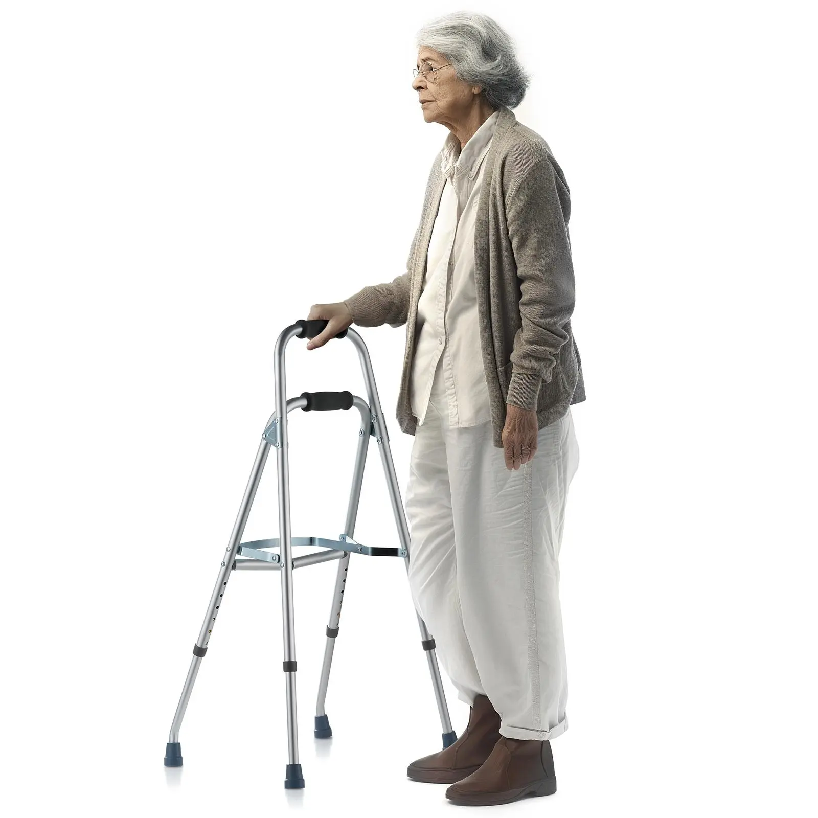 【Summerfinds】VEVOR Folding Hemi Walker, One Arm Folding Walker for Seniors with 6-Level Adjustable Height, Lightweight Aluminum | Side One-Hand Style Mobility Aid for Elderly Handicapped Disabled, Up to 350LBS