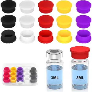 15 Pack 3ml Vial Caps, 5 Colors Leak-Resistant Protective Lids for Glass Vials, Reusable Dust-Resistant Caps for Sample Storage