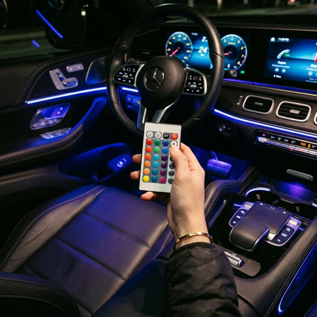 LED Car Lights Interior with USB Port, LED Strip Fiber Optic Ambient Lighting Car, Wireless App Control, Sync to Music, Car Decorations Interior Accessories Gifts for Women Men, 2 in 1 diy mode rgb