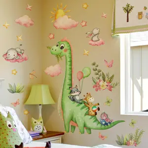 Dinosaur & Cloud & Star Pattern Wall Sticker, Self Adhesive Wall Decal, Wall Art Decorative Sticker for Home Bedroom Living Room, Ornaments