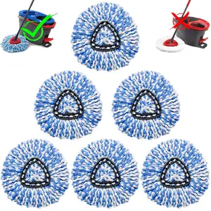 Microfiber Mop Refill - 360° Swivel Spin Style, Fit for Double-Bucket Triangular Rotating Mop, Deep Clean & Reusable Replacement Head, Perfect for Home Floor Mopping