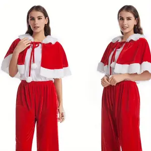 frontal wig lace hd Brazilian Virgin Hair Extensions Set 1pc of Christmas Shawl Cloak, Mrs. Santa Claus Cape Robe for Halloween Costume in Red. triangle scarf chunky panuelo women stitch moss