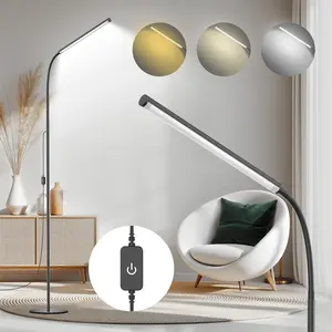 KEXU 15W Bright LED Floor Lamp with Stepless Adjustable 3700K-7000K Colors & Dimmable Gooseneck for Bedroom Reading Eye Protection Lighting Modern Floor Lamp