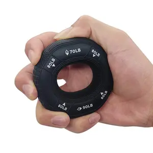 Silicone Ring-Shape Hand Grip Strengthener, Adjustable Workout Hand Gripper (20-90LB) for Finger, Forearm & Arm Strength Training, Relieves Carpal Pain,summervibes