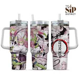 The Sip District. Mitsuri Kanroji 20oz 30oz 40oz Anime Tumbler – Love Hashira Demon Slayer Stainless Steel Tumbler with Handle Option, Full Wrap Manga Design Insulated Coffee Cup, Kimetsu no Yaiba Travel Mug, Anime Gift for Her, Cute Pink Drinkware