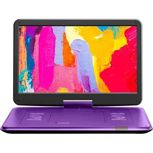 17.5" Portable DVD Player with 15.6" Large  Swivel Screen, 6 Hours Working Time with Built-in , Dual Stereo Speakers, Support USB/SD Card/Sync TV and Multiple Disc Formats-