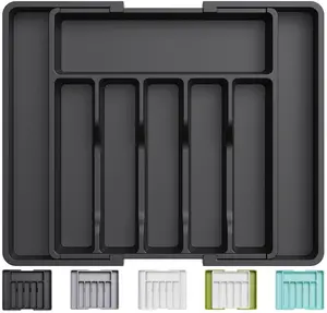 Expandable Silverware Organizer – BPA-Free Utensil Tray for Kitchen Drawer – Adjustable 13–20” Wide Cutlery Tray Holds Forks, Knives, Spoons & Gadgets