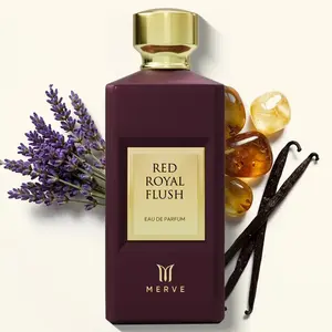 Merve Red Royal Flush Unisex Perfume 3.4 oz | Long Lasting 12+ Hours | Oud, Sandalwood, Amber, Lavender, Vanilla, Cinnamon, Spicy | Eau de Parfum | Vegan & Cruelty Free | Gift for Her & Him