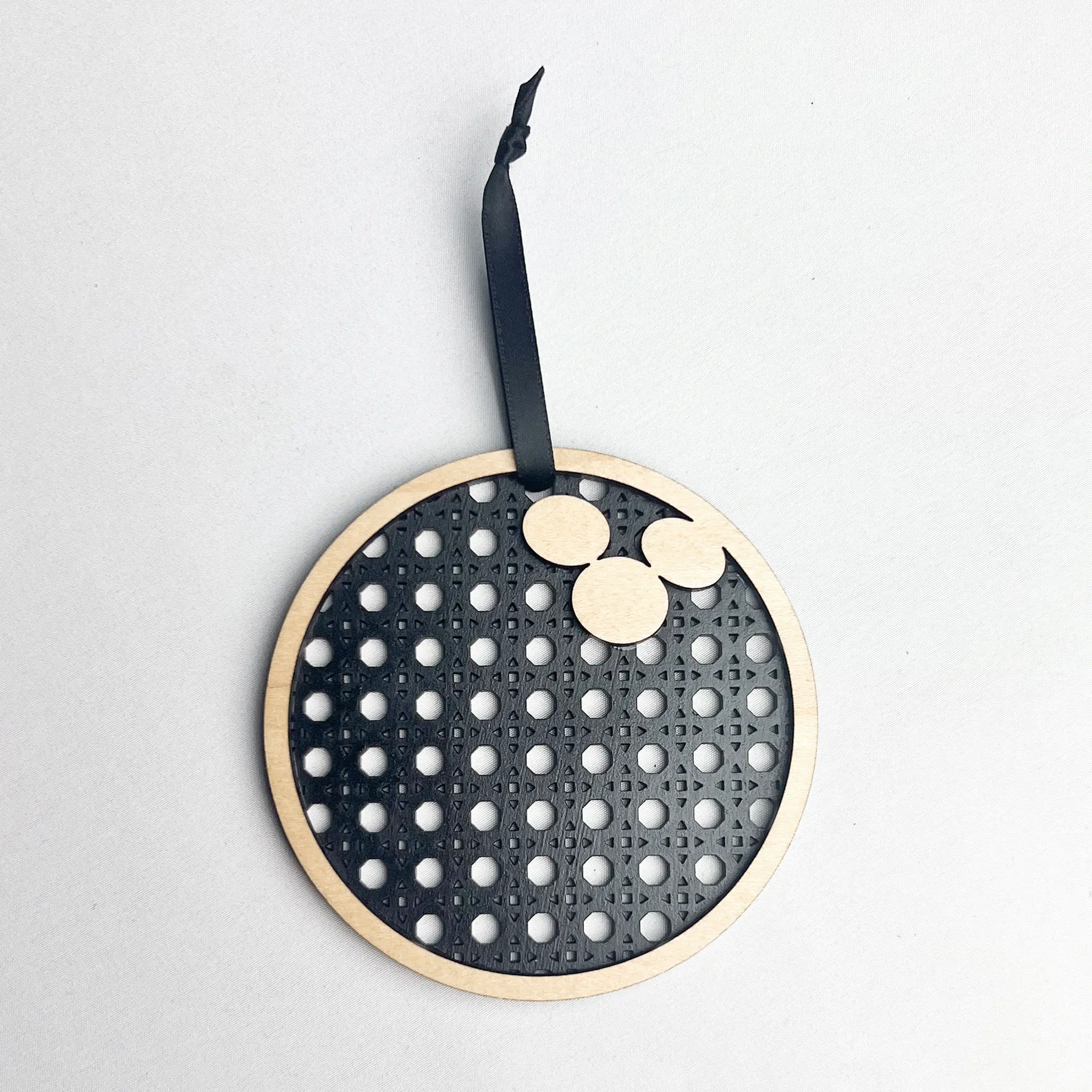 Rattan Bowling Ball Ornament