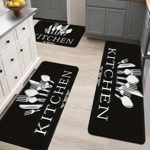 3-piece Pattern Kitchen Mat Set Non-slip Washable Vintage Rustic Style Farmhouse Soft Easy to Clean for Bedroom Living Room Dining Room Bathroom Entryway Laundry flannel decoration floor mat comfortable long strip carpet polyester cozy home cooking