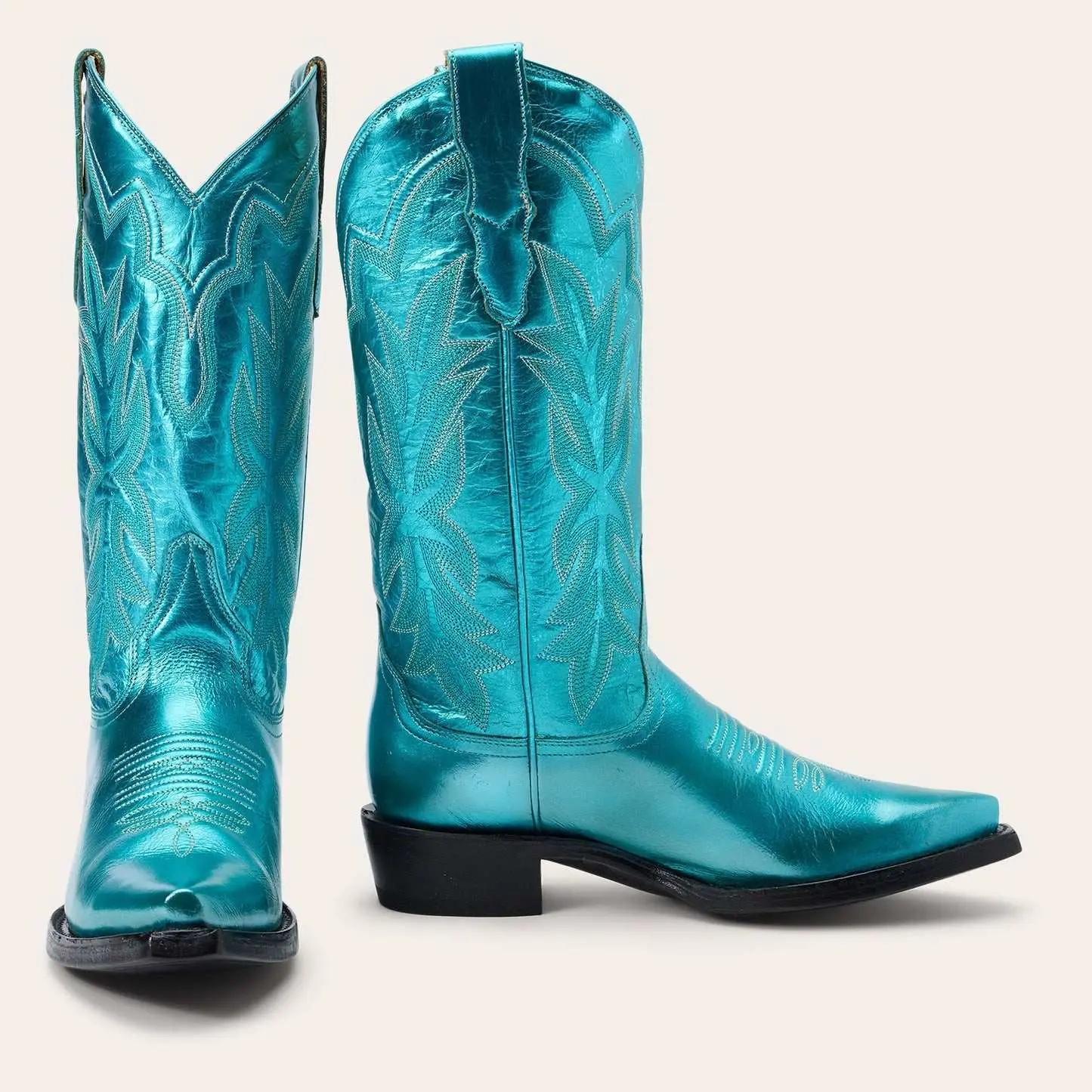 Women's Stetson Jolene Leather Boots Snip Toe Handcrafted Green