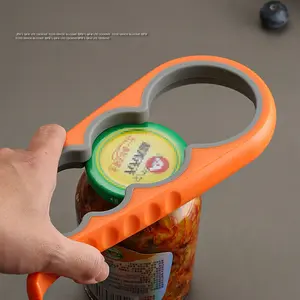 Wankam Can Opener,4 in 1 Manual Jar Opener, Portable Multifunctional Can Opener, Household Kitchen Supplies Utensils Orange Green Kitchenware Home Silicone
