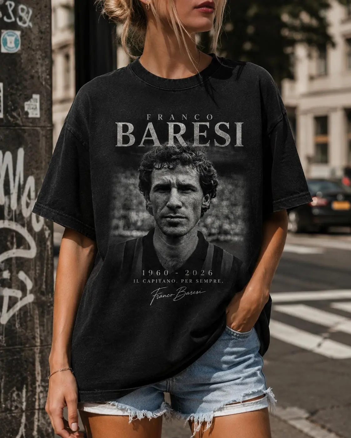Franco Baresi Memorial Shirt 1960–2026, Franco Baresi Sweatshirt, Il Capitano Per Sempre Tee, Vintage soccer Shirt Fan Gift