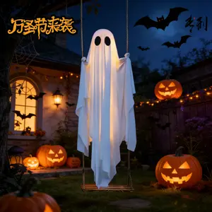 Large Hanging Swing Ghost Halloween Decor Halloween Decorations Outdoor lights